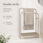 Porte-Serviettes Autoportant à Double Arche – Beige
