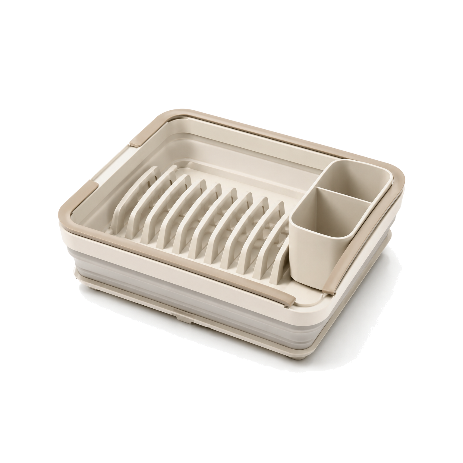 Égouttoir Pliable avec Porte-Couverts Amovible – Ivoire