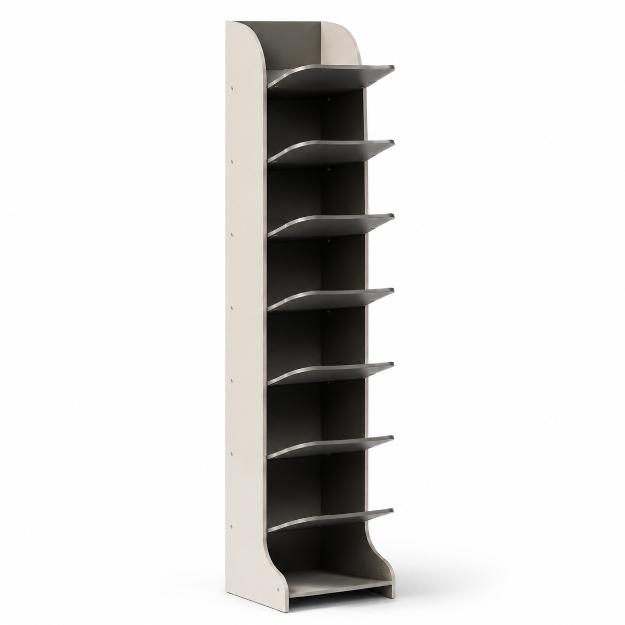 Étagère à Chaussures Verticale 7 Niveaux – Beige et Anthracite