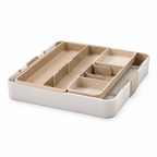 Organisateur de Tiroir Modulable à Plateaux Coulissants – Beige
