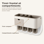 Organisateur Mural pour Brosses à Dents avec Tiroir – Beige
