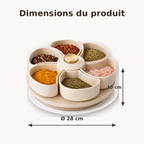Organisateur à Épices Rotatif 6 Compartiments – Beige