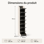 Étagère à Chaussures Verticale 7 Niveaux – Beige et Anthracite