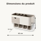 Organisateur Mural pour Brosses à Dents avec Tiroir – Beige
