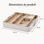 Organisateur de Tiroir Modulable à Plateaux Coulissants – Beige