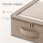 Boîte de Rangement Sous Lit avec Fenêtre Transparente – Taupe