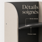 Étagère à Chaussures Verticale 7 Niveaux – Beige et Anthracite