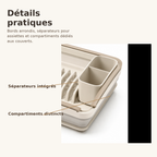 Égouttoir Pliable avec Porte-Couverts Amovible – Ivoire