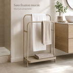 Porte-Serviettes Autoportant à Double Arche – Beige