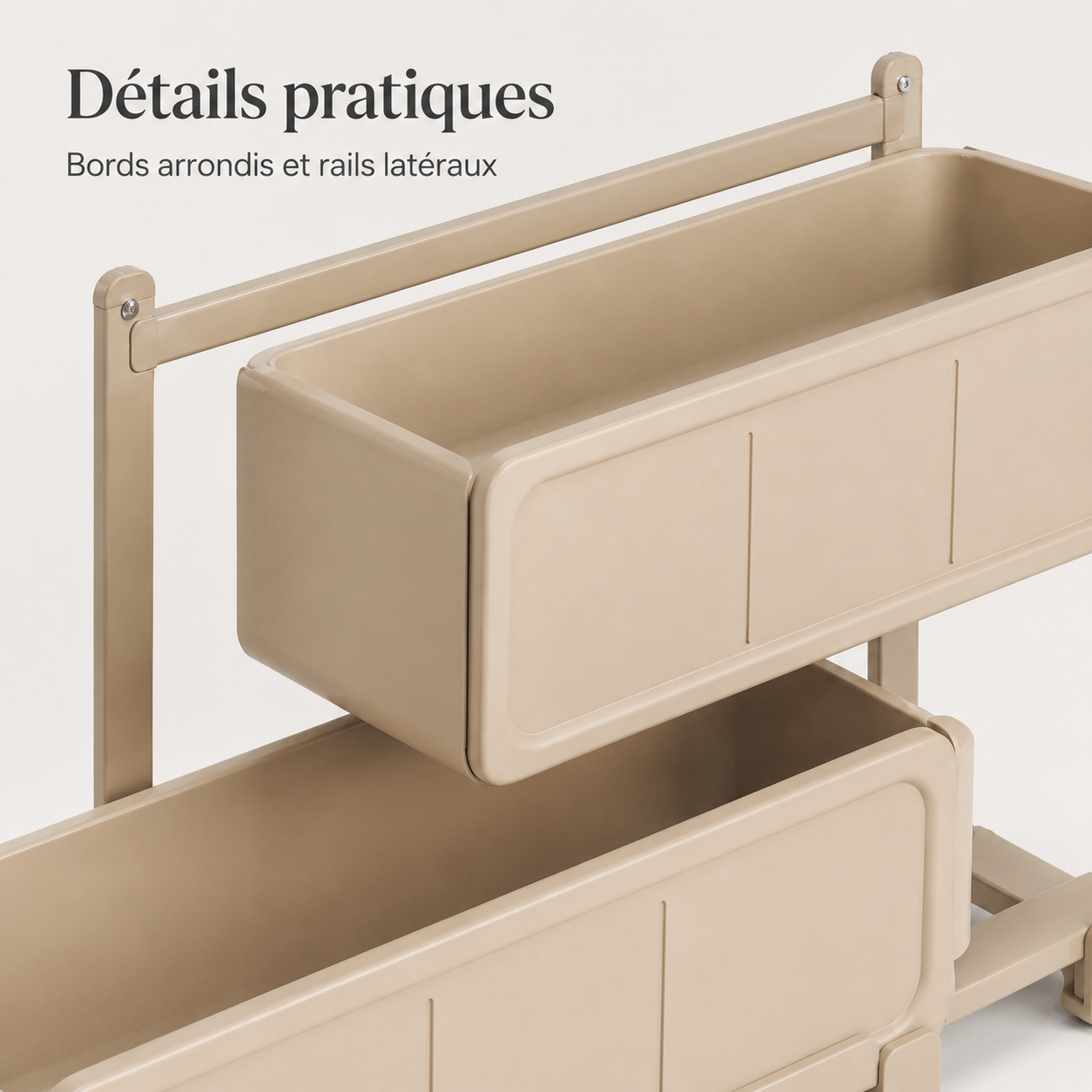 Organisateur Sous Évier Modulable à Plateaux Décalés – Beige