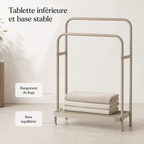 Porte-Serviettes Autoportant à Double Arche – Beige