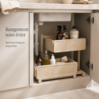 Organisateur Sous Évier Modulable à Plateaux Décalés – Beige