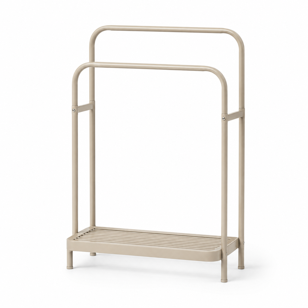 Porte-Serviettes Autoportant à Double Arche – Beige